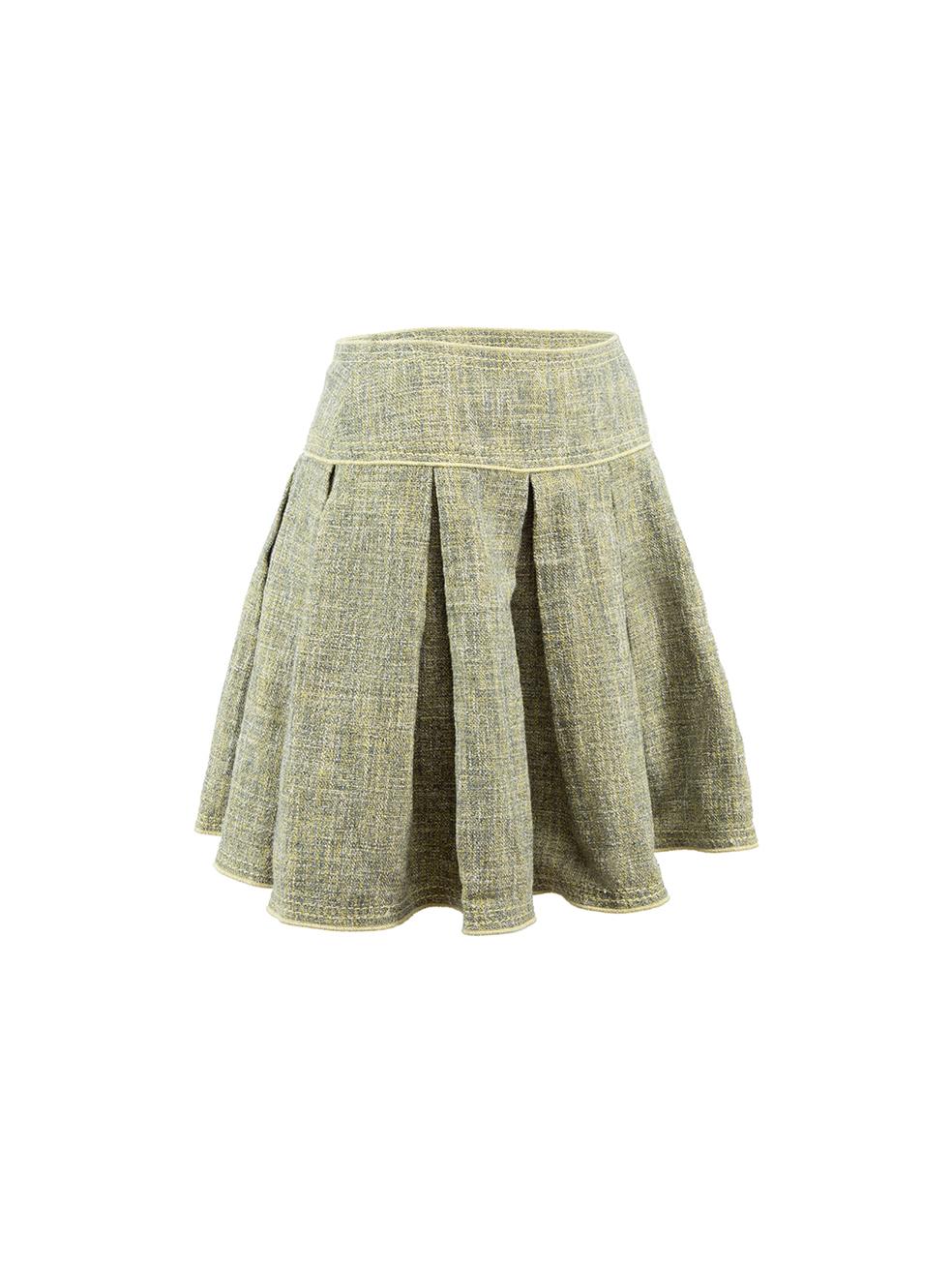 CONDITION is Very good. Hardly any visible wear to skirt is evident on this used Moschino designer resale item.



Details


Green

Tweed

Pleated skirt

Mini length

Side zip closure with hook and eye





Made in Italy



Composition

90% Cotton