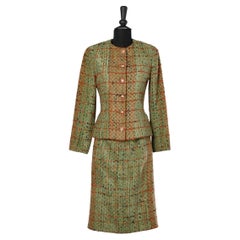 Green tweed skirt-suit Jean-Louis Scherrer