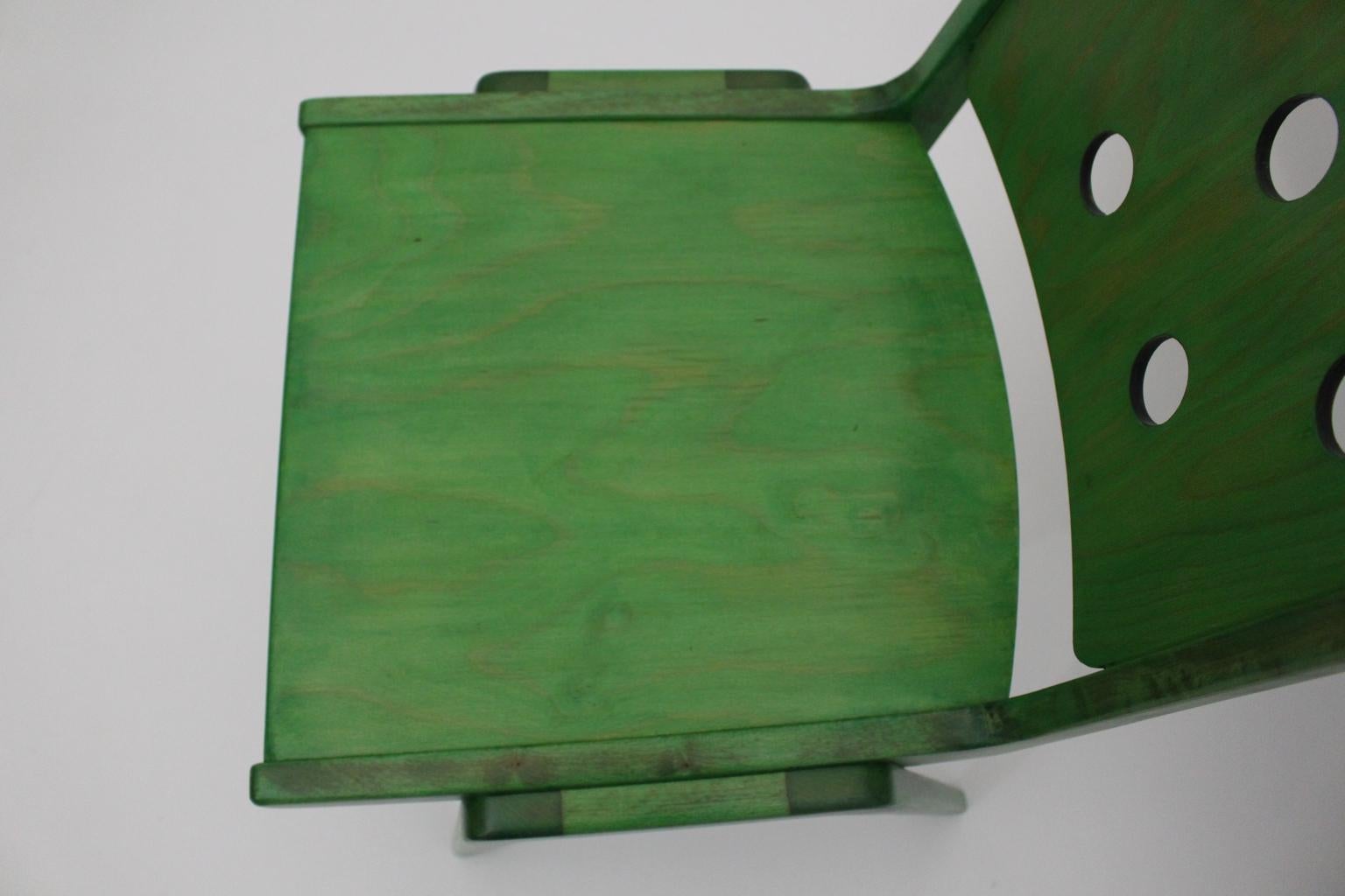 Green Twelve Vintage Mid-Century Modern Dining Chair Austro Chair Franz Schuster 6