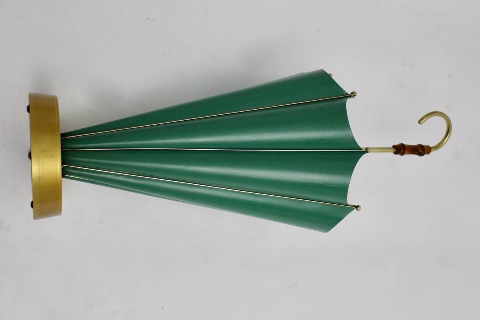 Green Mid Century Modern Vintage Umbrella Stand, 1950s, Italy (Italienisch)