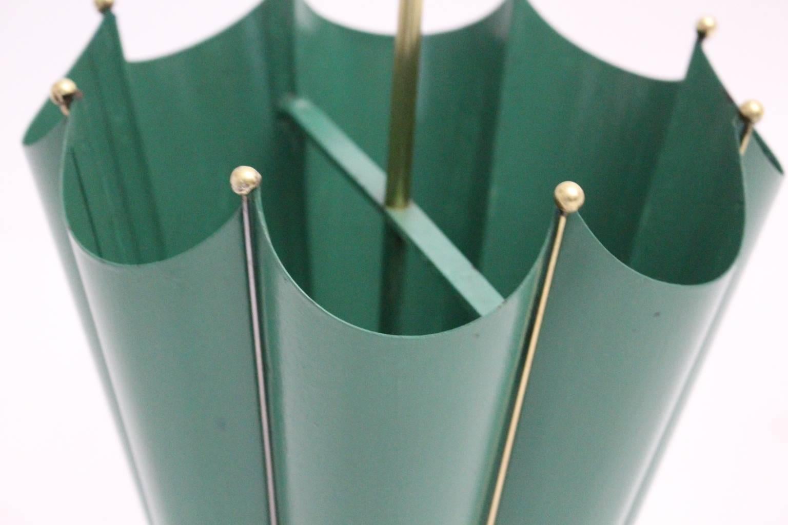 Green Mid Century Modern Vintage Umbrella Stand, 1950s, Italy In Good Condition In Vienna, AT