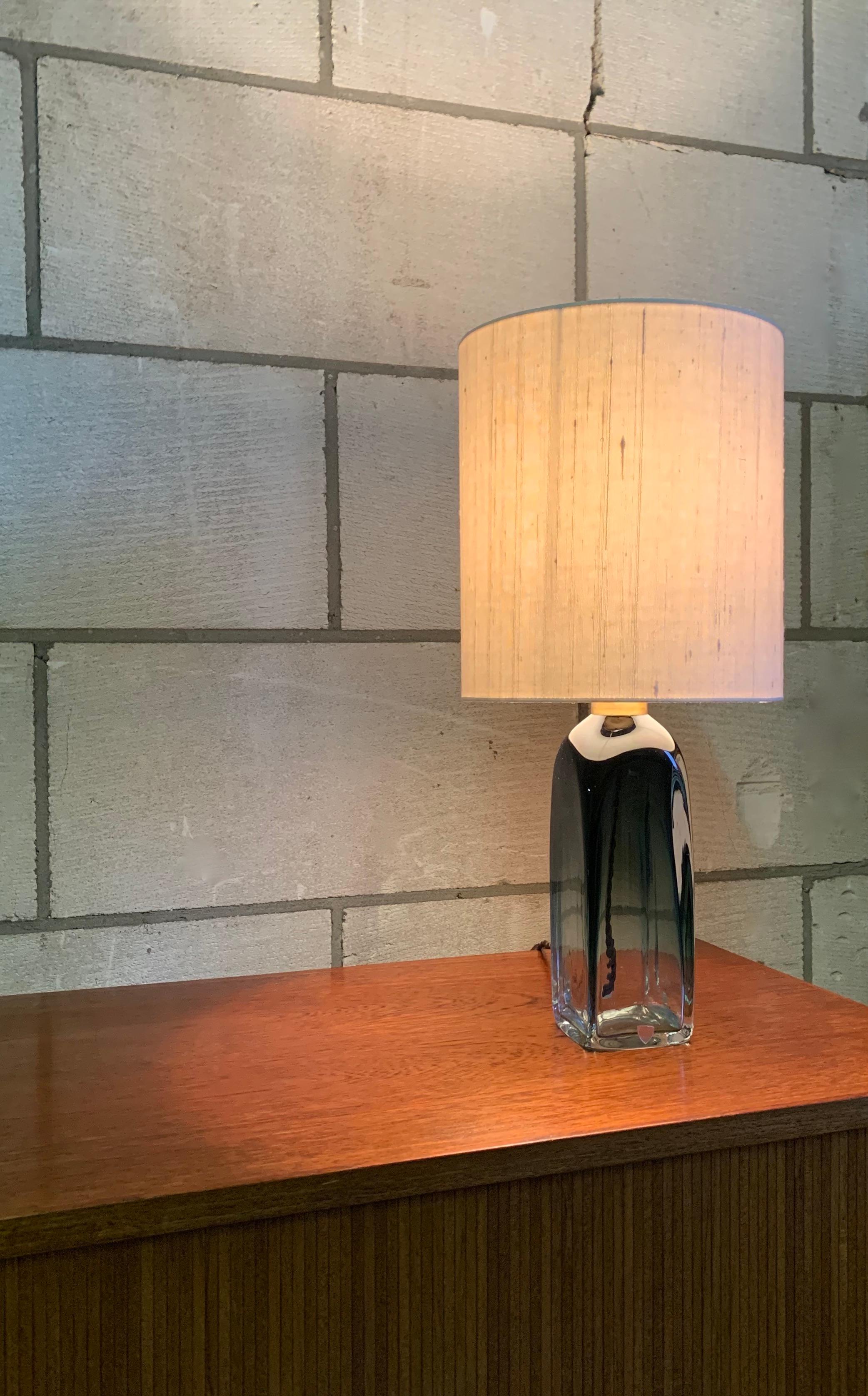 Scandinavian Modern Green 'Underfång' Table Lamp by Carl Fagerlund for Orrefors Sweden, 1970