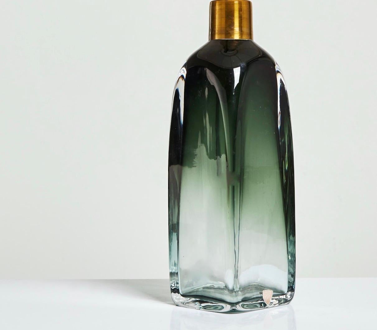 Swedish Green 'Underfång' Table Lamp by Carl Fagerlund for Orrefors Sweden, 1970