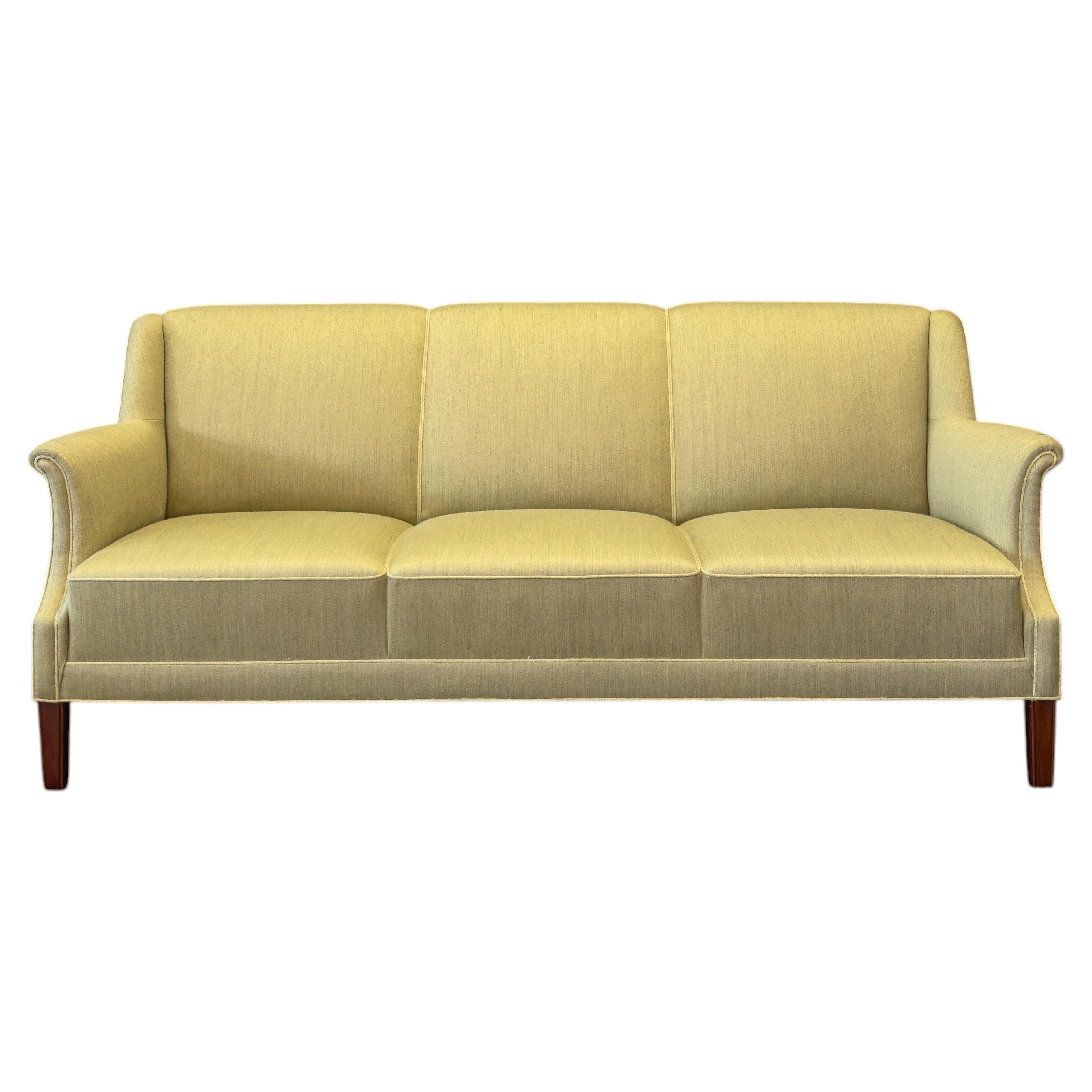 Green Upholstered Sofa For Sale