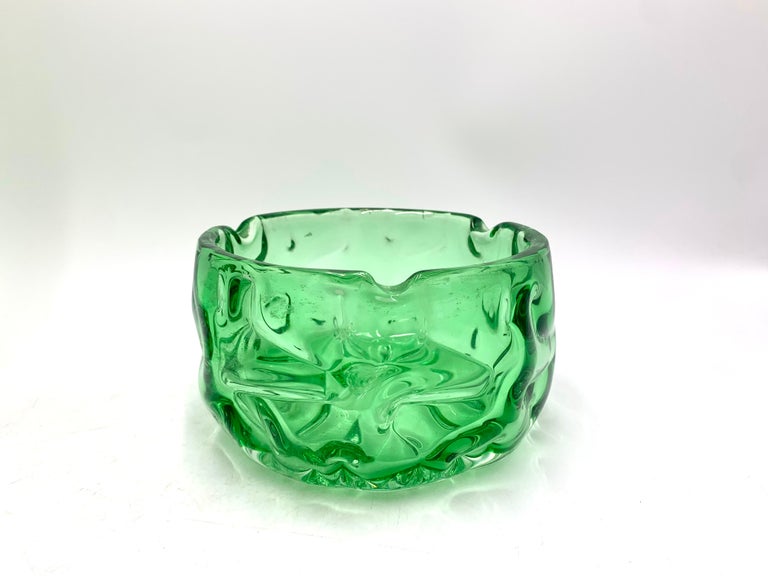 Green vase and bowl, designed by Pavel Hlava, Czech Republic, 1968. For
