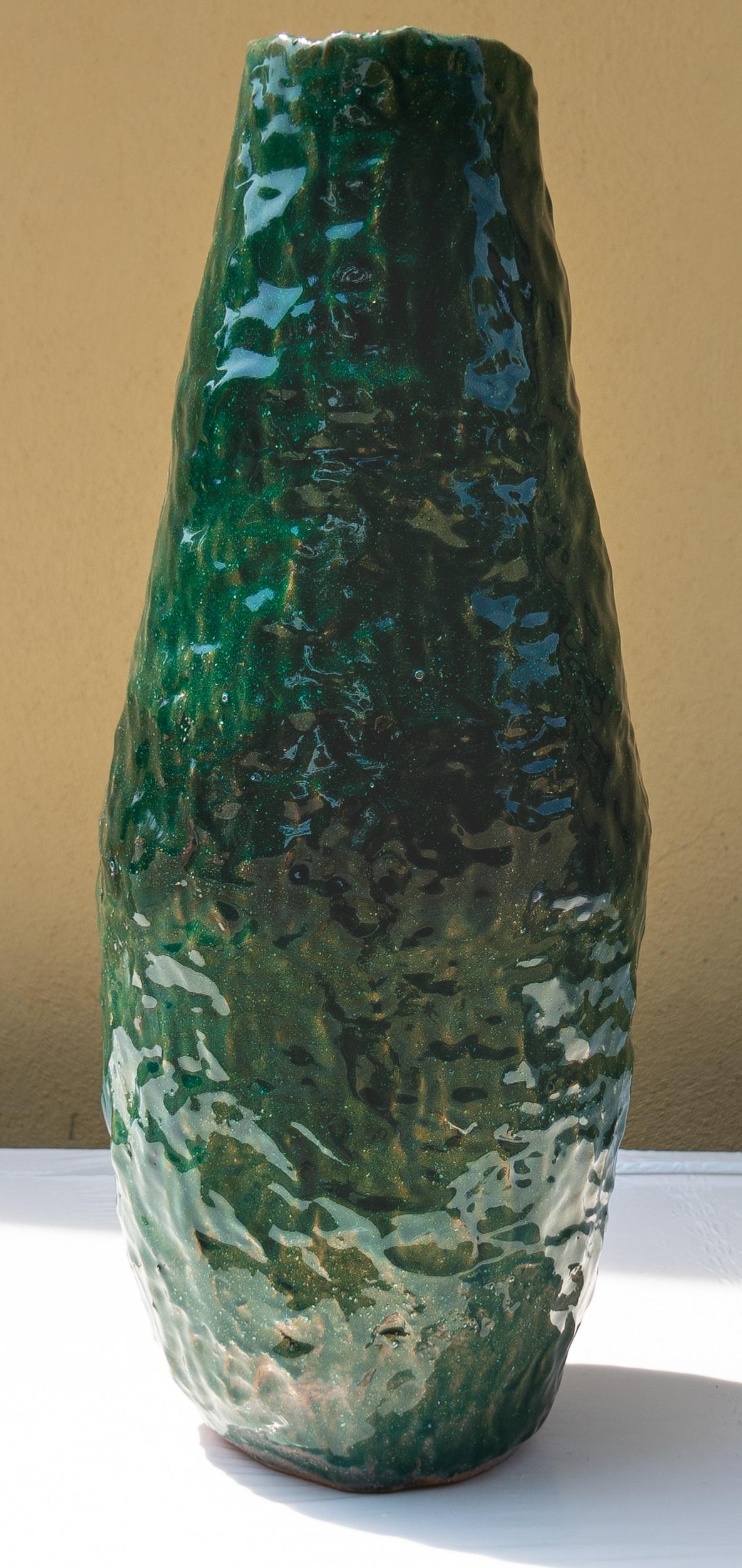 Modern Green Vase by Daniele Giannetti For Sale