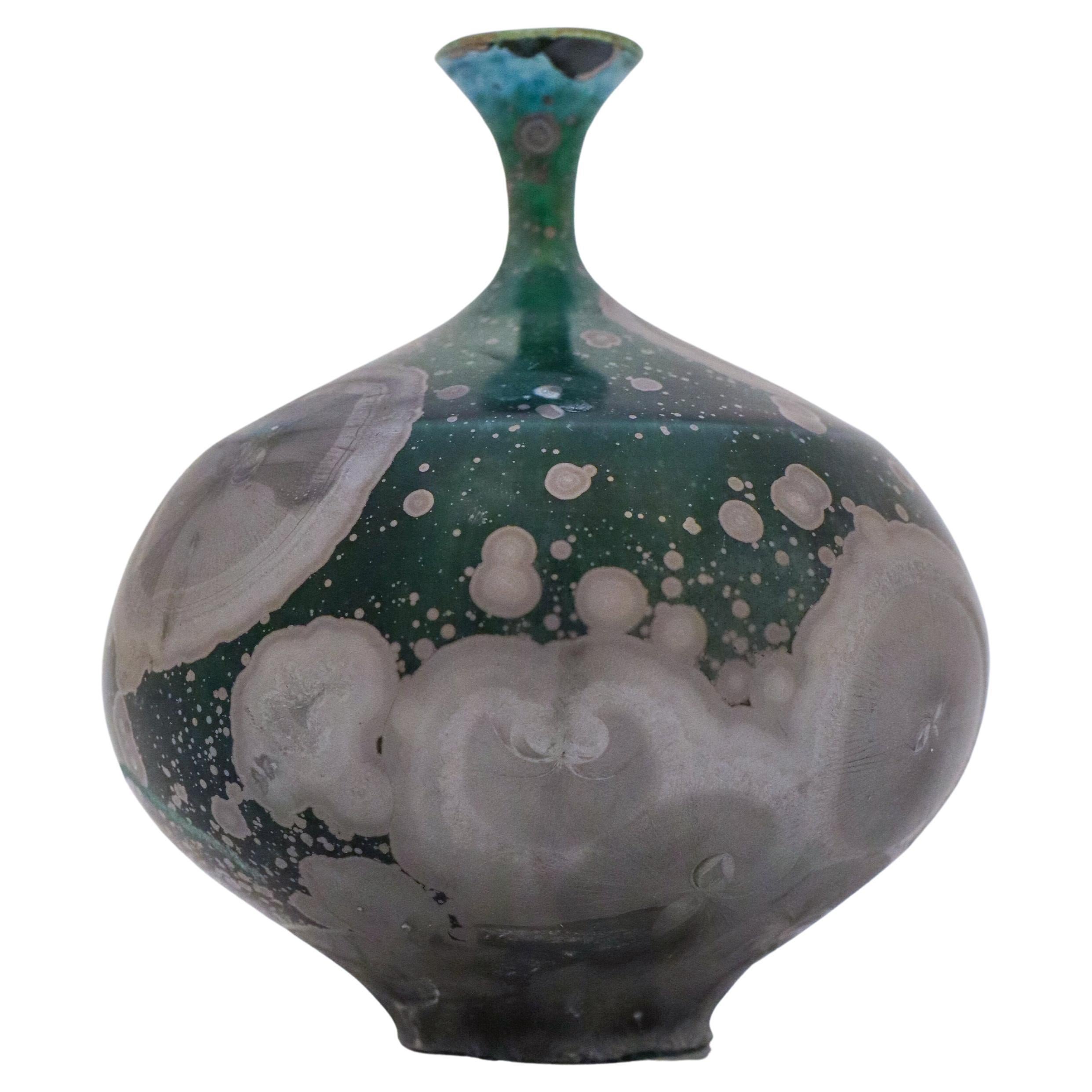 Green Vase Crystalline Glaze, Isak Isaksson, Contemporary Sweden
