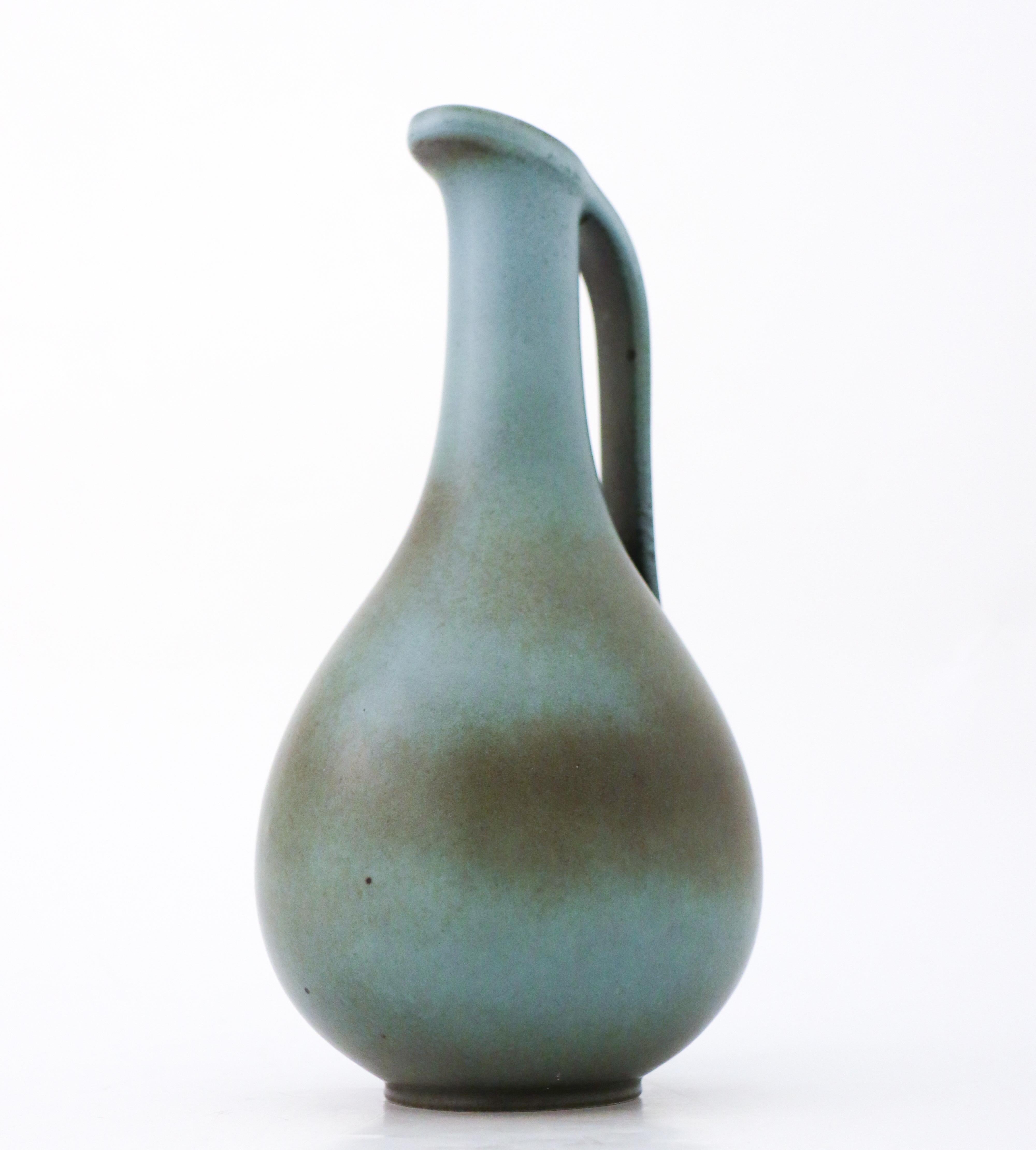 Swedish Green Vase Gunnar Nylund Rörstrand  - Beautiful Glaze - Midcentury Modern For Sale