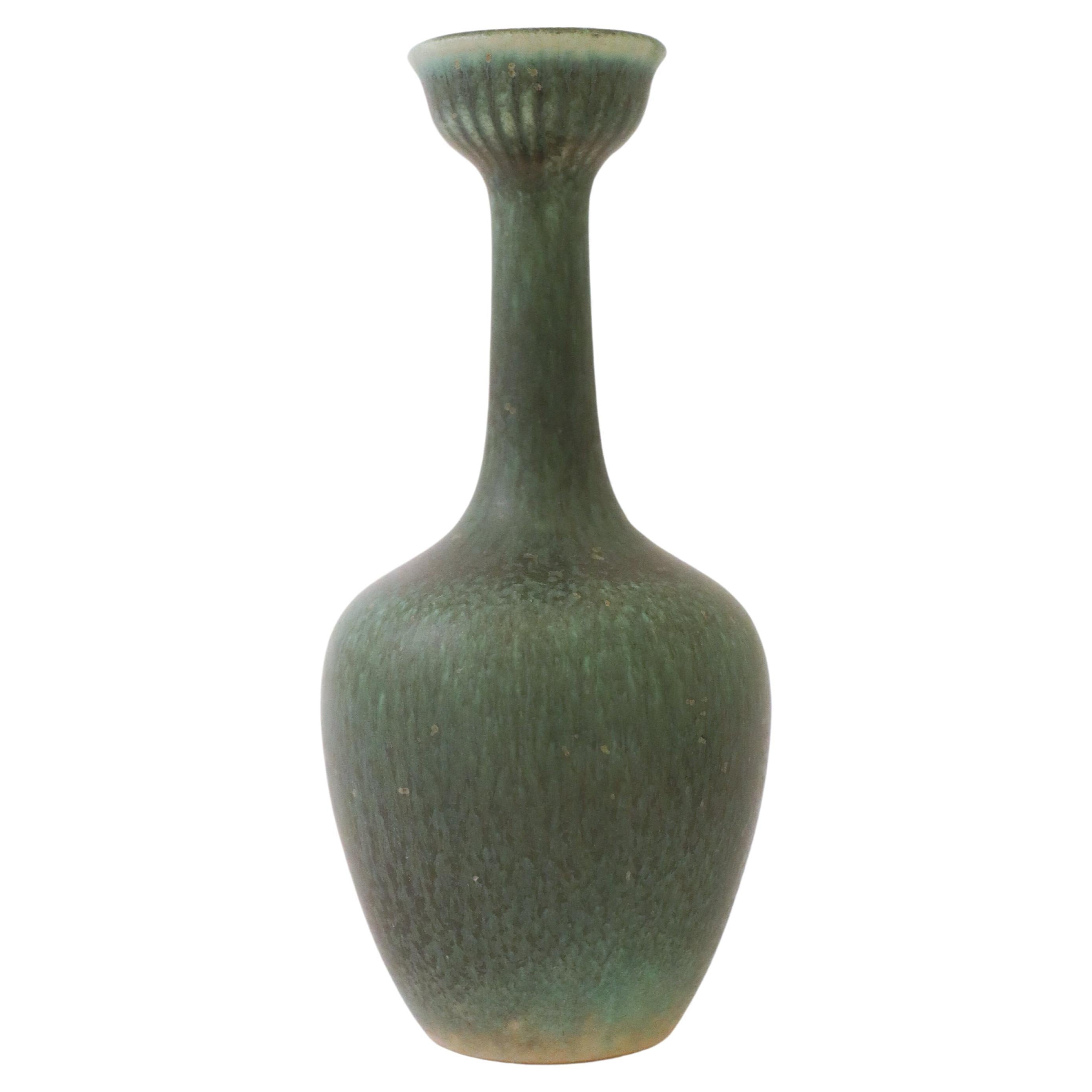 Green Vase, Gunnar Nylund, Rörstrand, Scandinavian Mid-Century Vintage For Sale
