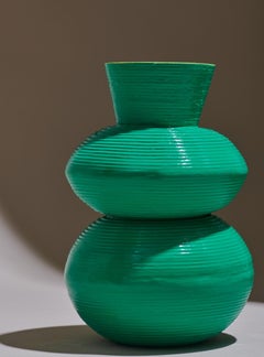 Green Vase in Glazed Ceramic