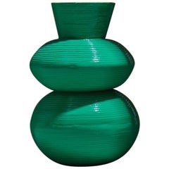 Green Vase in Glazed Ceramic