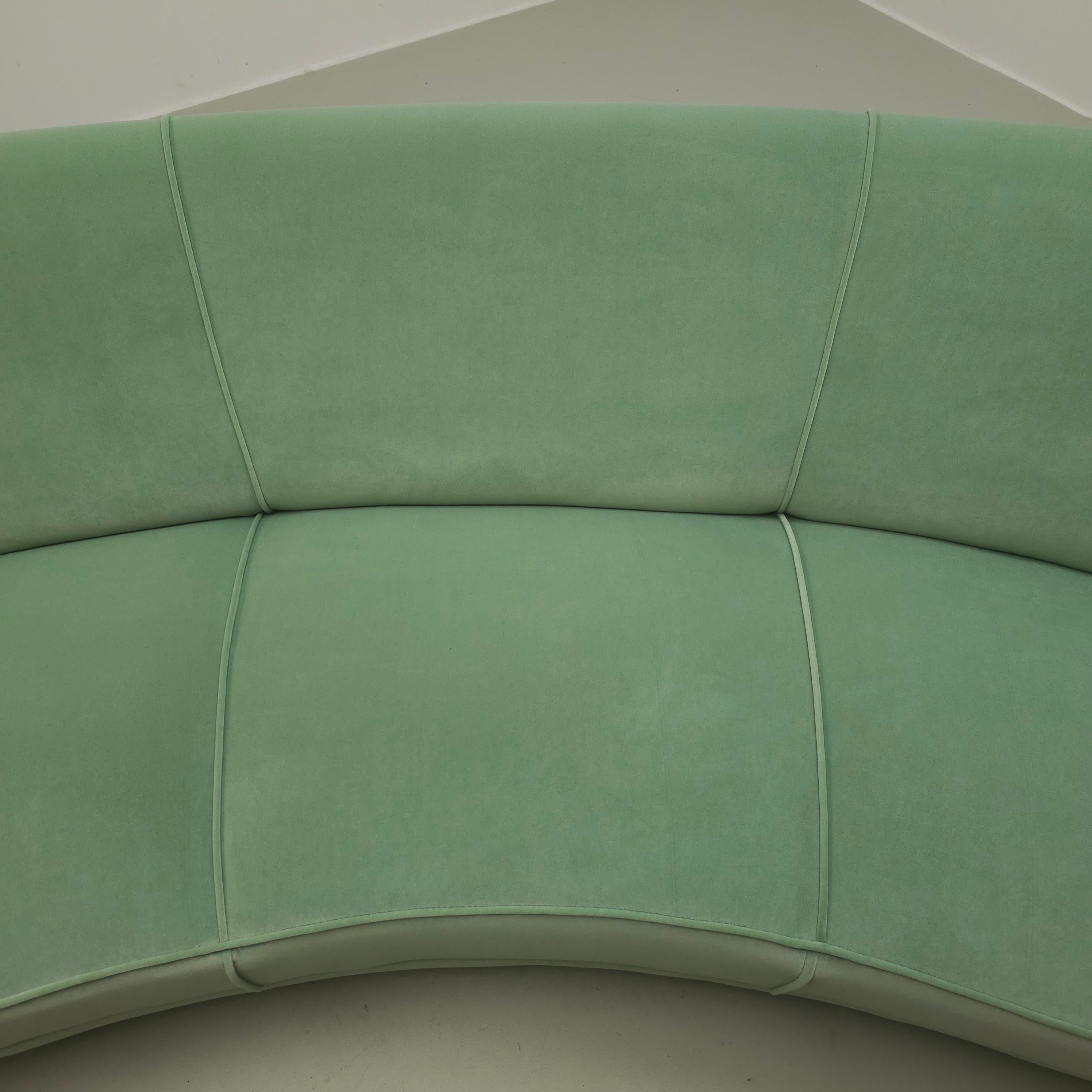 Mid-20th Century Green velvet 50's 'banana' sofa For Sale