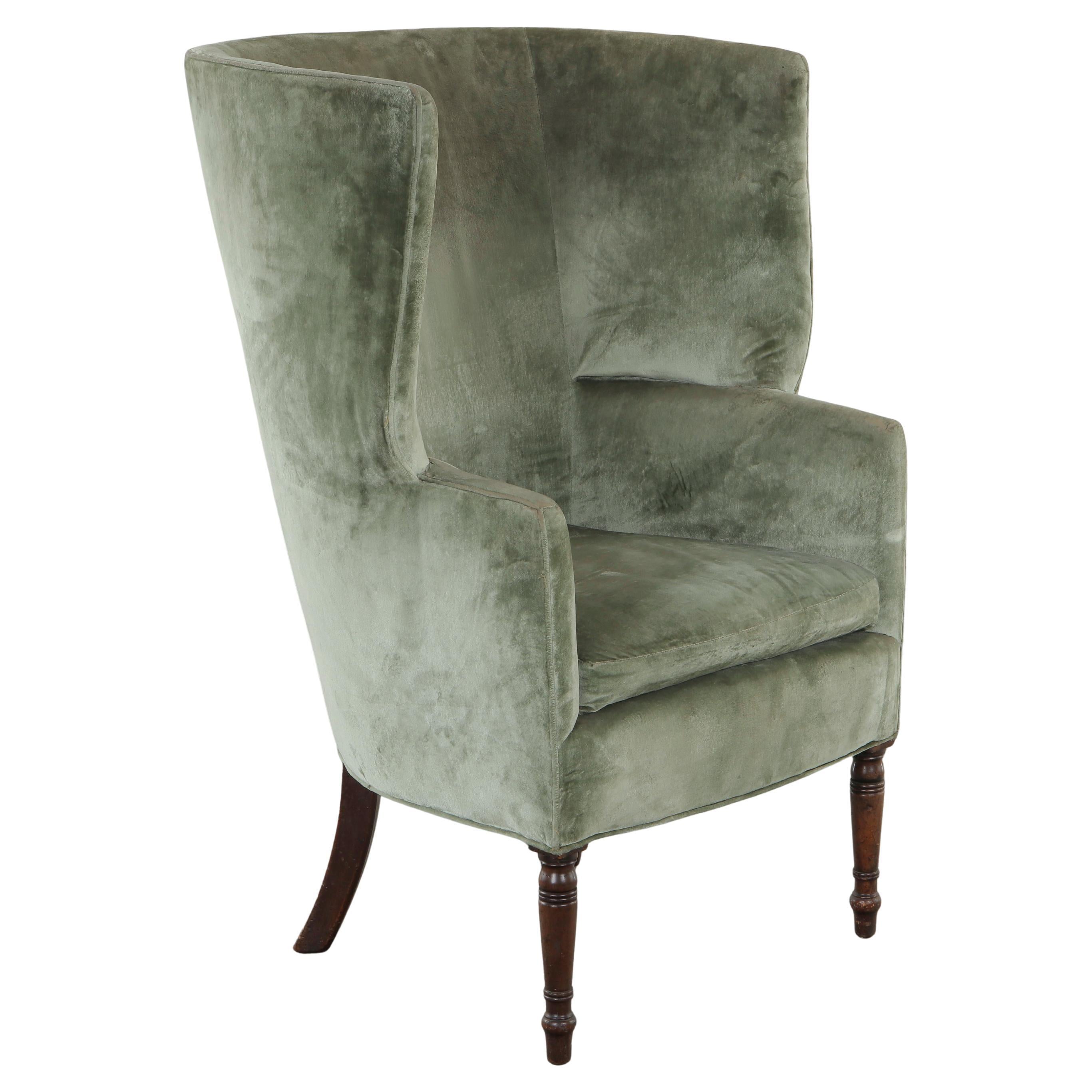 Green Velvet Armchair in the style of Gio Ponti, 1960s