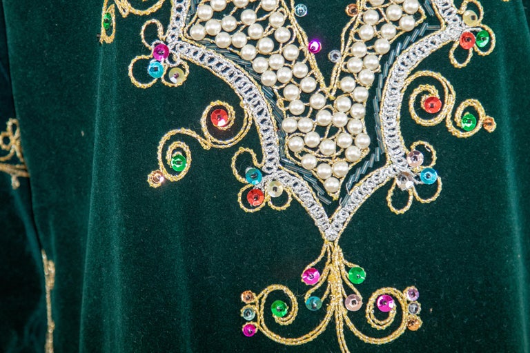 velvet green caftan dress Emerald Velvet Turtle Neck Hijab Henna Formal Caftan Dress With Detachable  Skirt