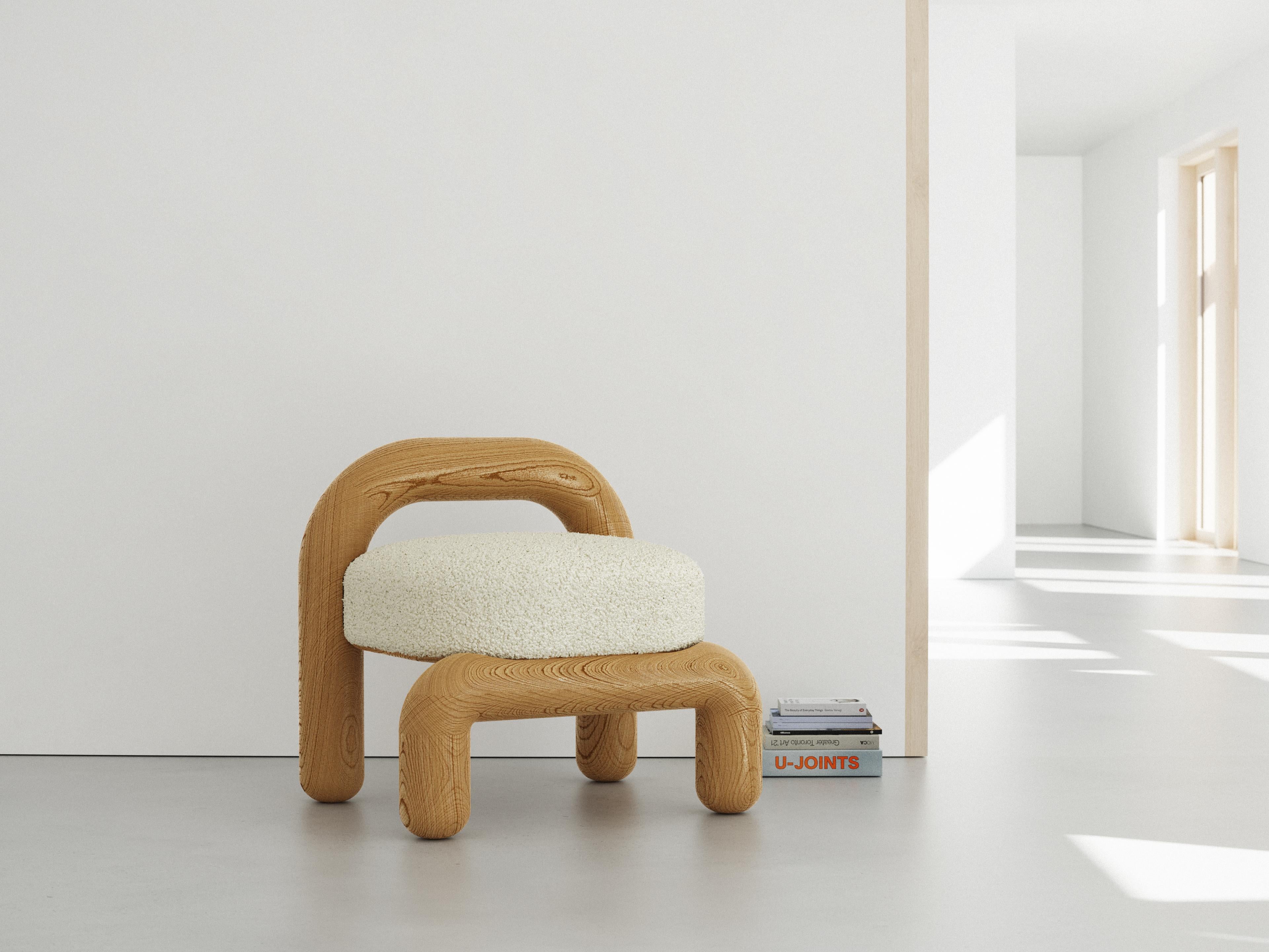 Silla Lounge Lítica de Terciopelo Verde y Roble Negro de Maha Alavi Studio en Nuevo estado para la venta en Geneve, CH