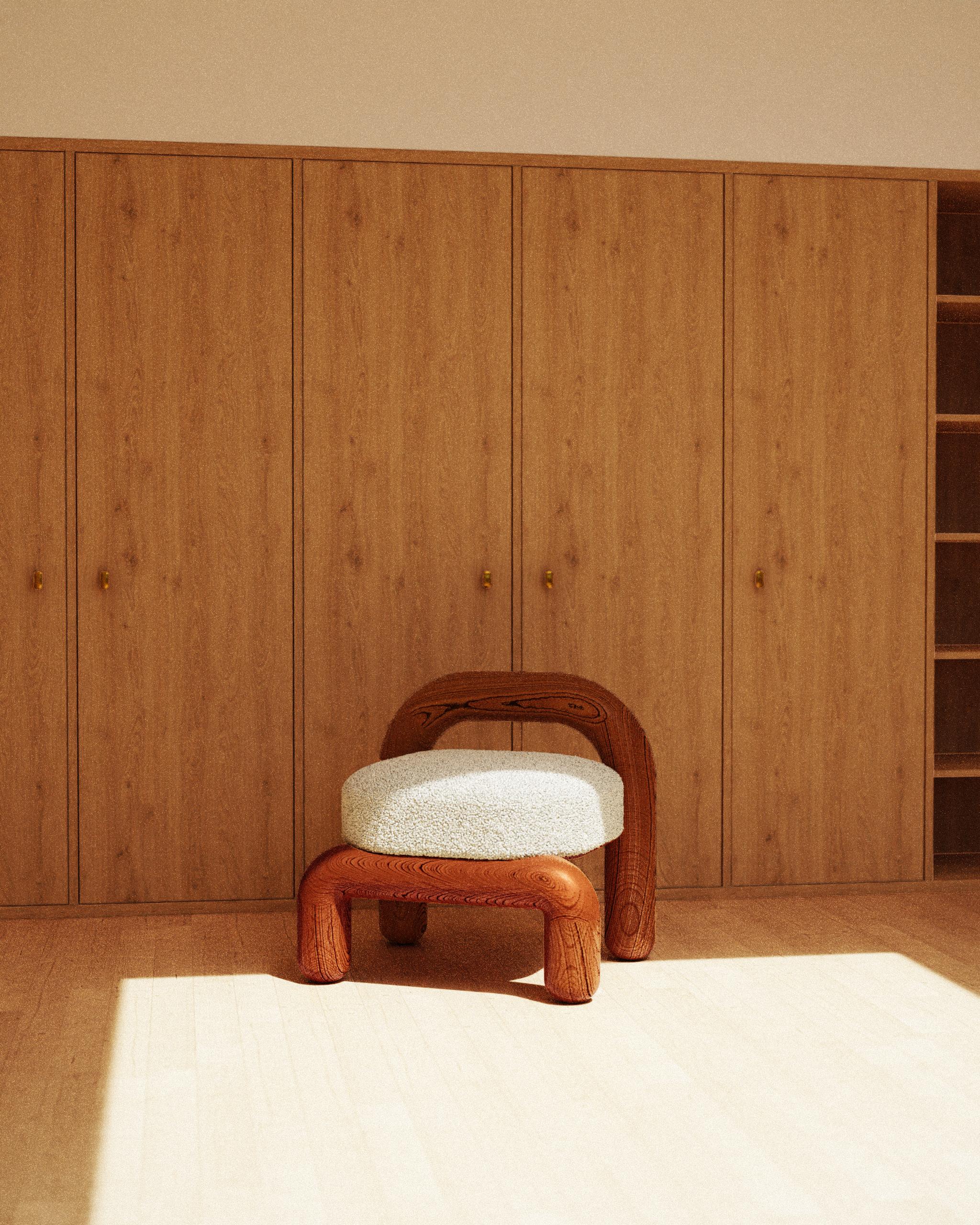 Silla Lounge Lítica de Terciopelo Verde y Roble Negro de Maha Alavi Studio Siglo XXI y contemporáneo en venta