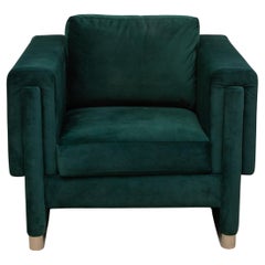 Sedia in velluto verde con dettagli in acciaio inossidabile di MOGUL - IN STOCK