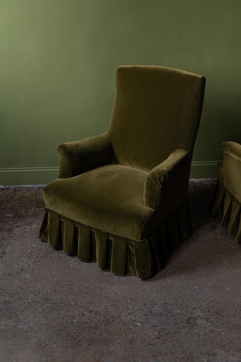 Green Velvet Chairs at 1stDibs