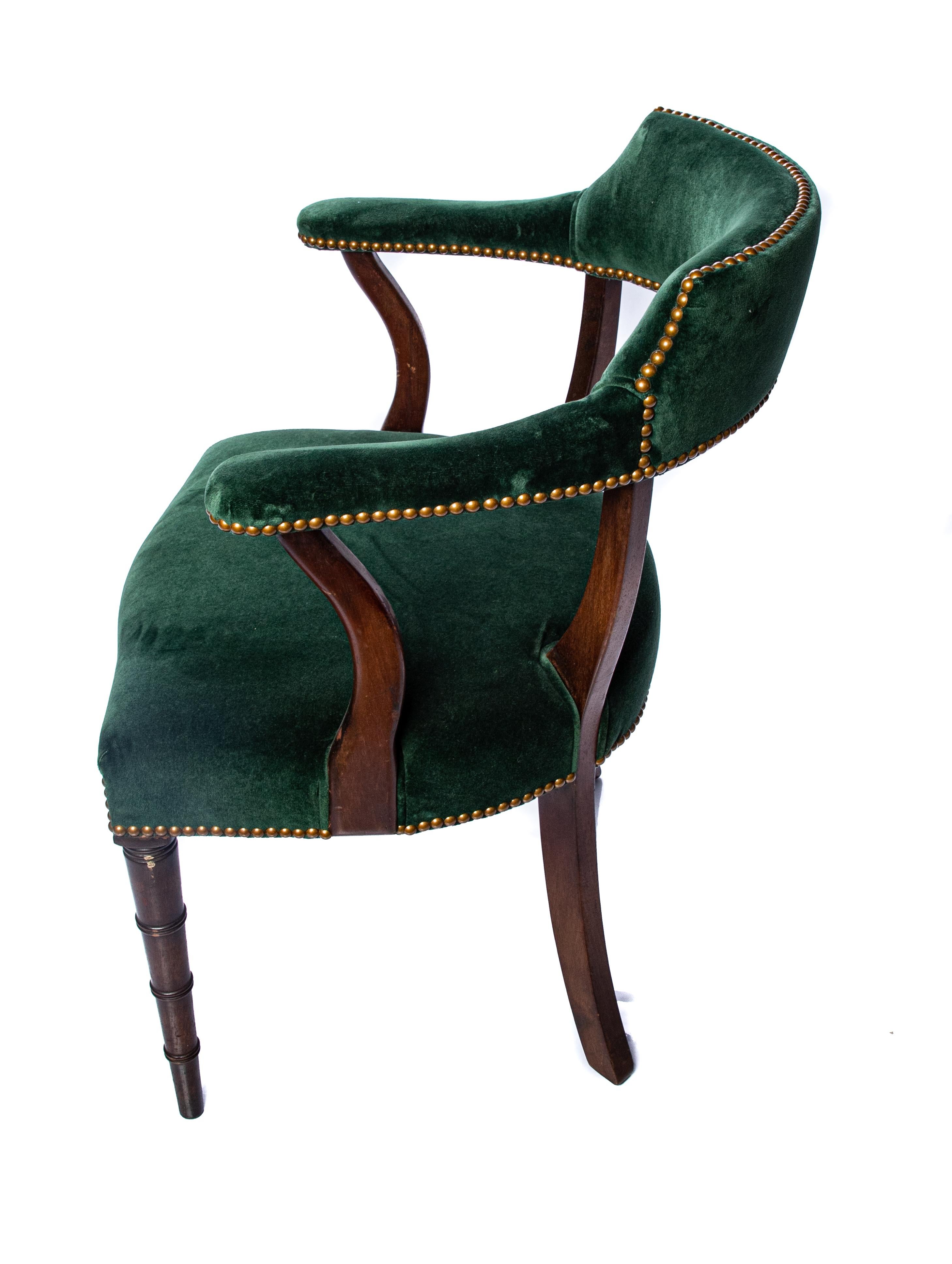 Chinese Chippendale Green Velvet Chippendale Chairs For Sale