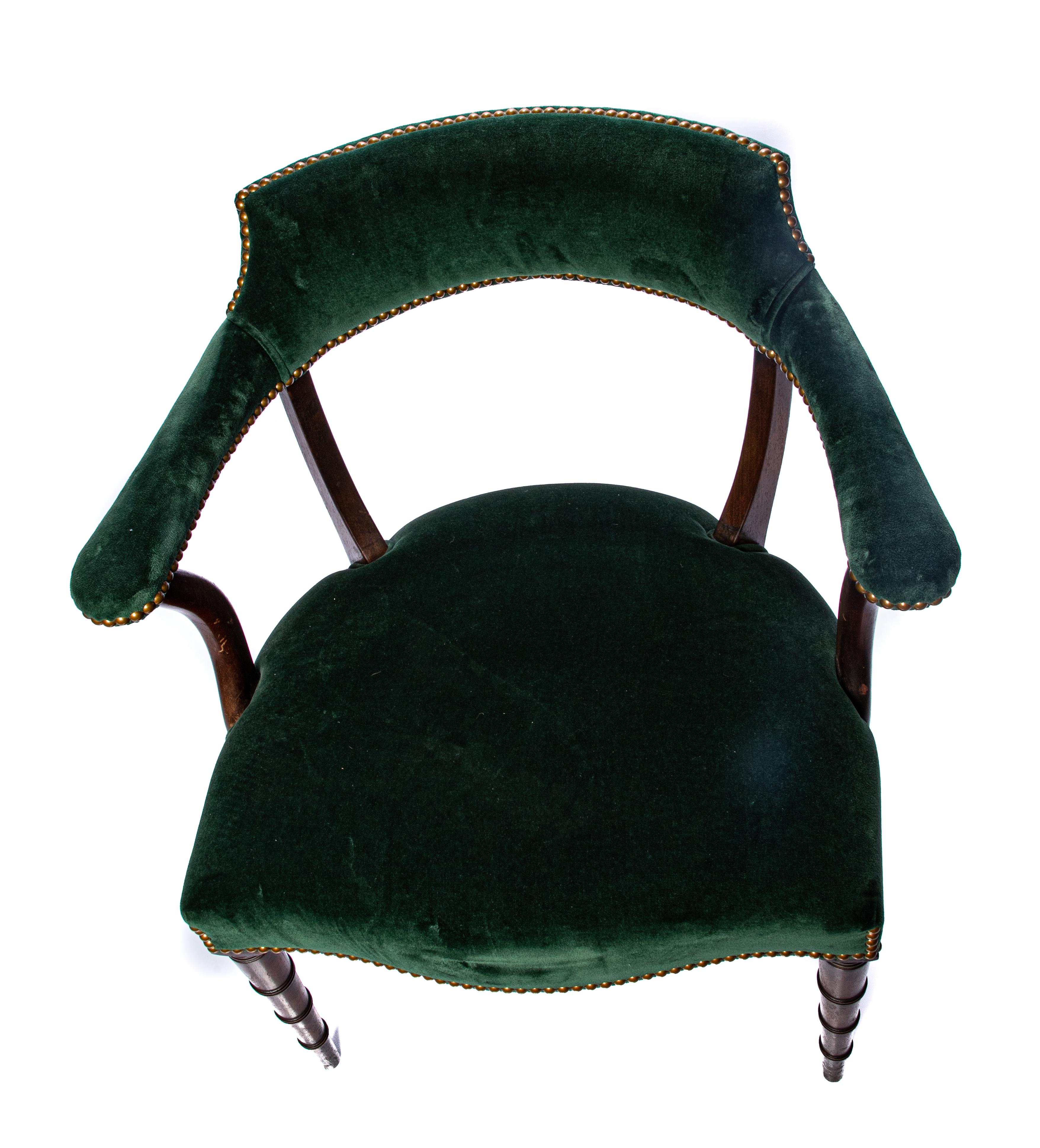 Woodwork Green Velvet Chippendale Chairs For Sale