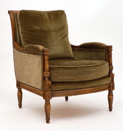 Green Velvet Directoire Style Bergères