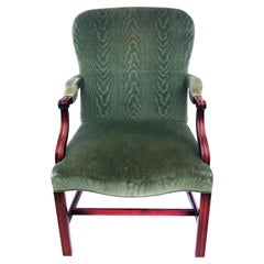 Green Velvet English Upholstered Arm Chair