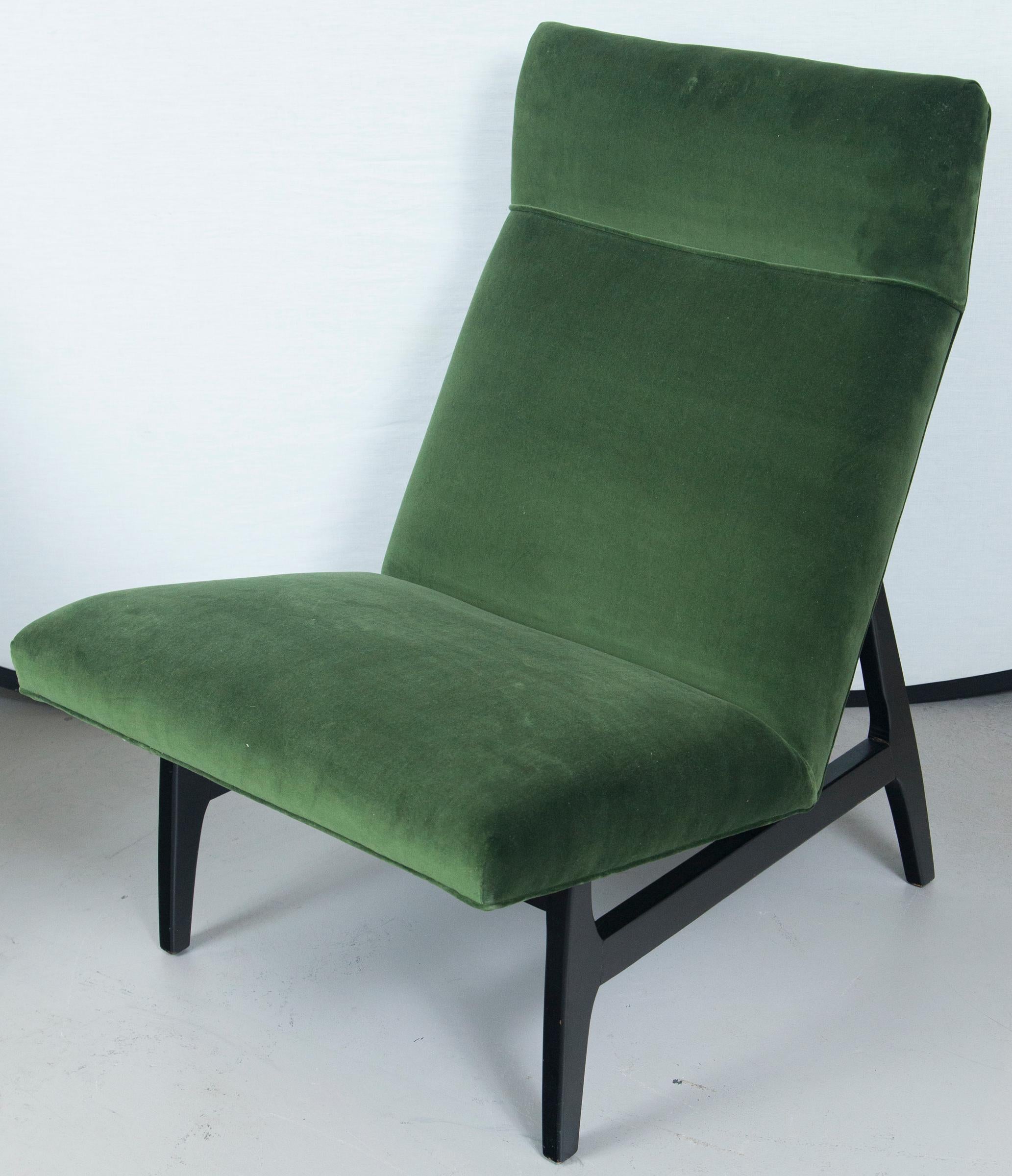 Upholstery Green Velvet Jens Risom Slipper Chair