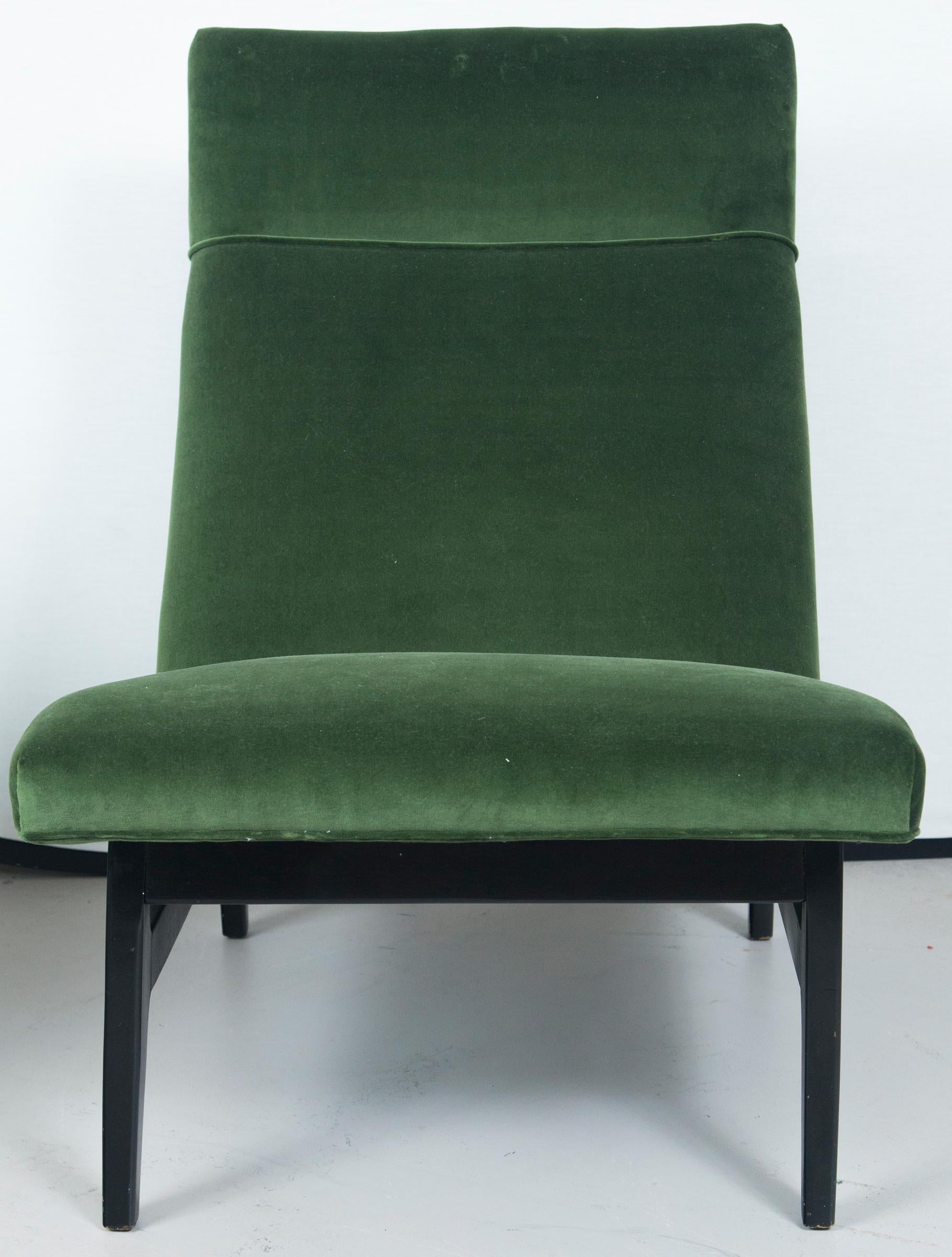 Green Velvet Jens Risom Slipper Chair 1
