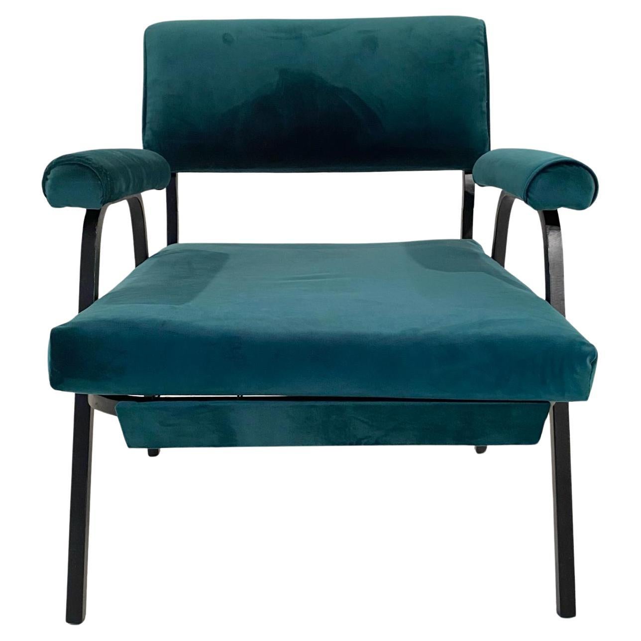 Green velvet lounge chairs, Set of Two, vintage, Italy, 1960s In Good Condition In Ceglie Messapica, IT