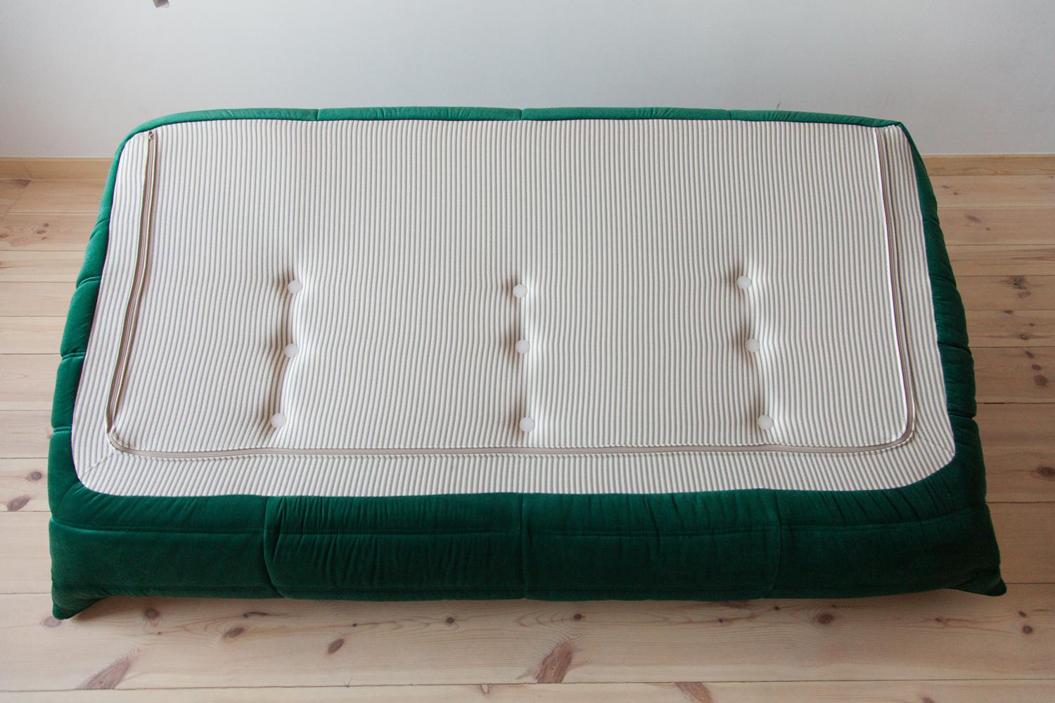 Green Velvet Togo Sofa Set by Michel Ducaroy for Ligne Roset, Set of 5 For Sale 6