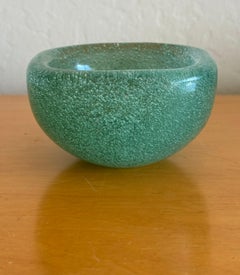 Green Venini & C., Murano Sommero a Bollicine Bowl by Carlo Scarpa c.1930s