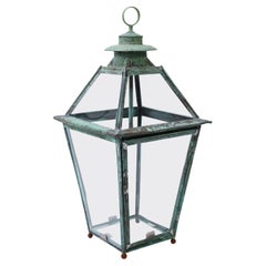 Green Verdigris Copper and Brass French Lantern