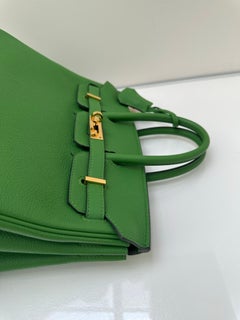 Green Vert Yucca Birkin 25 Bag with gold hardware