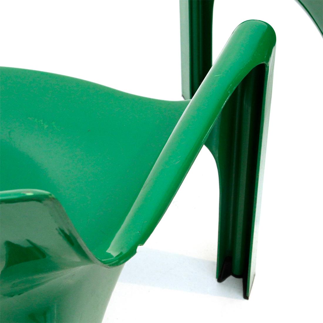 Green Vicario Armchairs by Vico Magistretti for Artemide, 1970s 2