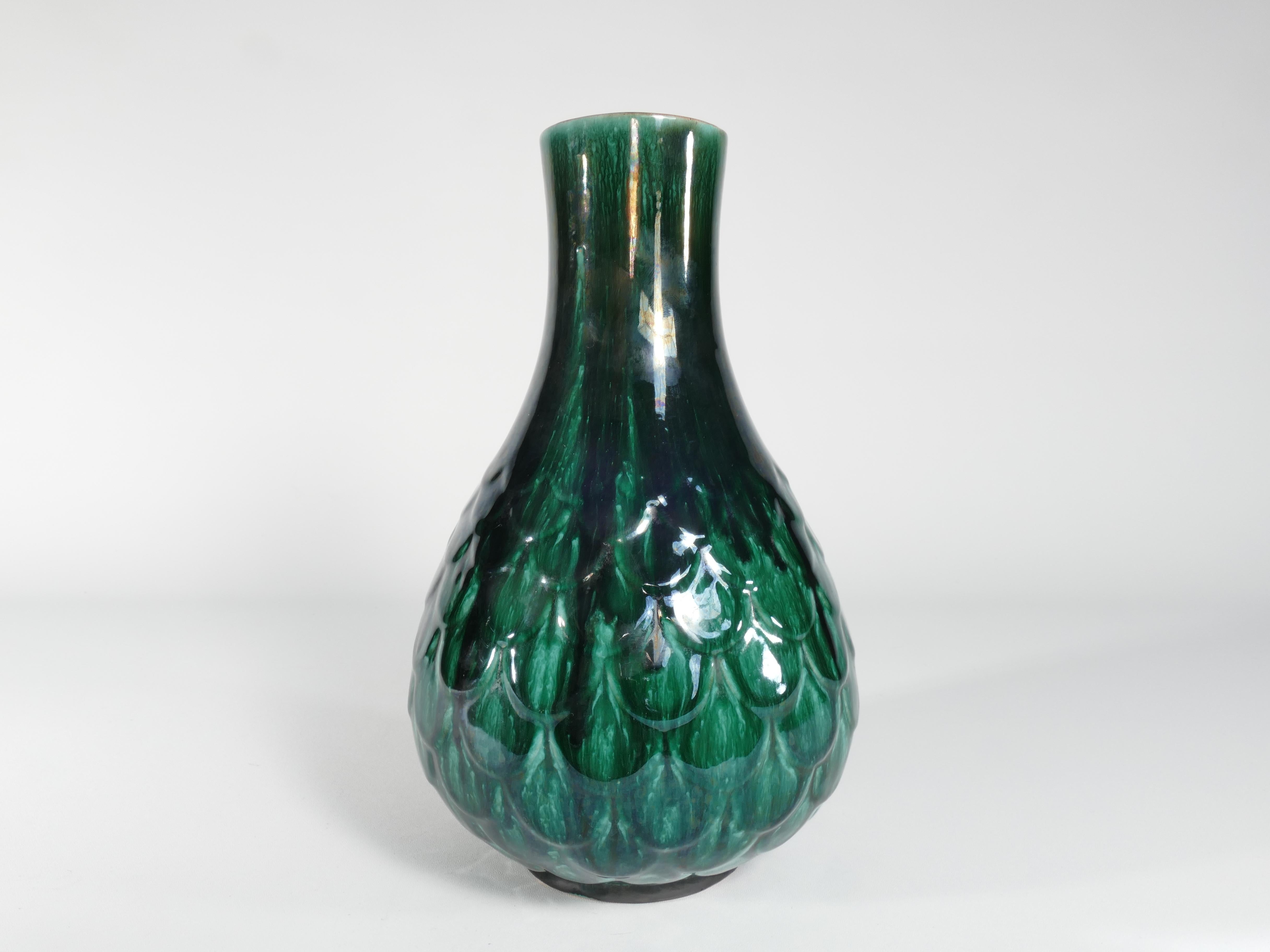 Earthenware Green Vicke Lindstrand Ceramic Vase 