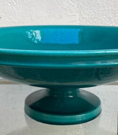 Green Vietri Ceramic Centerpiece or Fruit Bowl, Italy 1970s