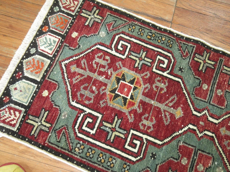 Green Vintage Anatolian Turkish Rug For Sale at 1stDibs