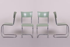 Green Vintage Bauhaus Set of Chairs Manufactured by Robert Slezák, 1930-1939