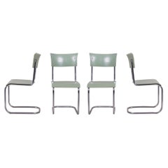 Green Vintage Bauhaus Set of Chairs Manufactured by Robert Slezák, 1930-1939