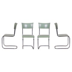 Green Vintage Bauhaus Set of Chairs Manufactured by Robert Slezák, 1930-1939