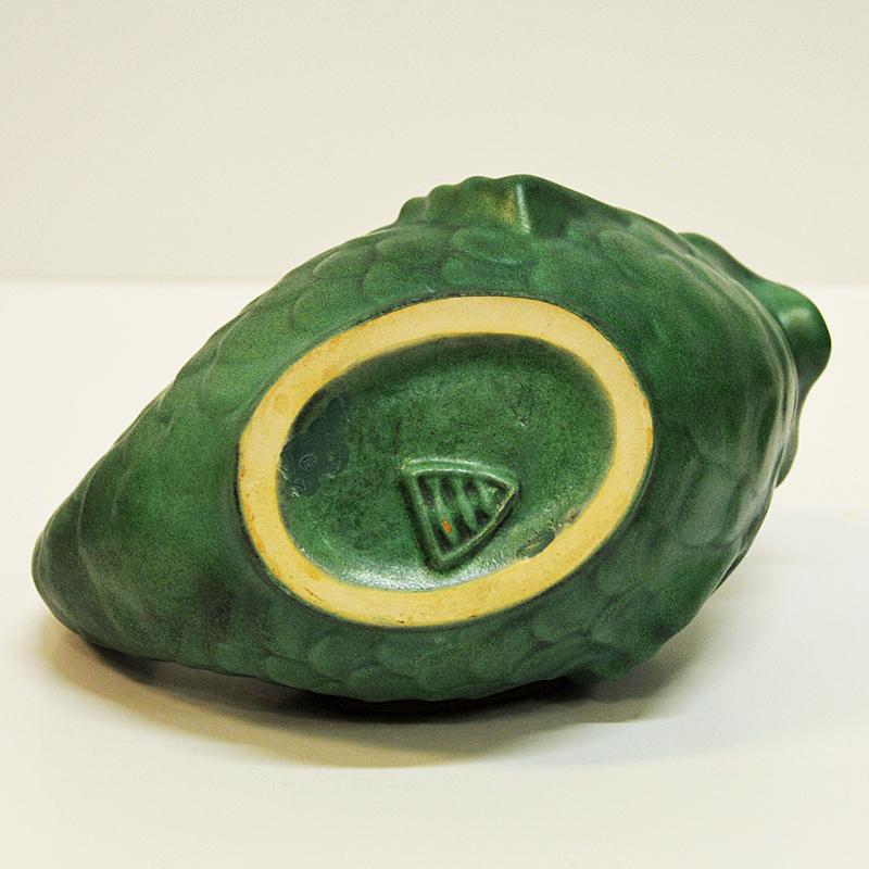 Danish Green Vintage Ceramic Fish Pot by Michael Andersen 1970s, Denmark