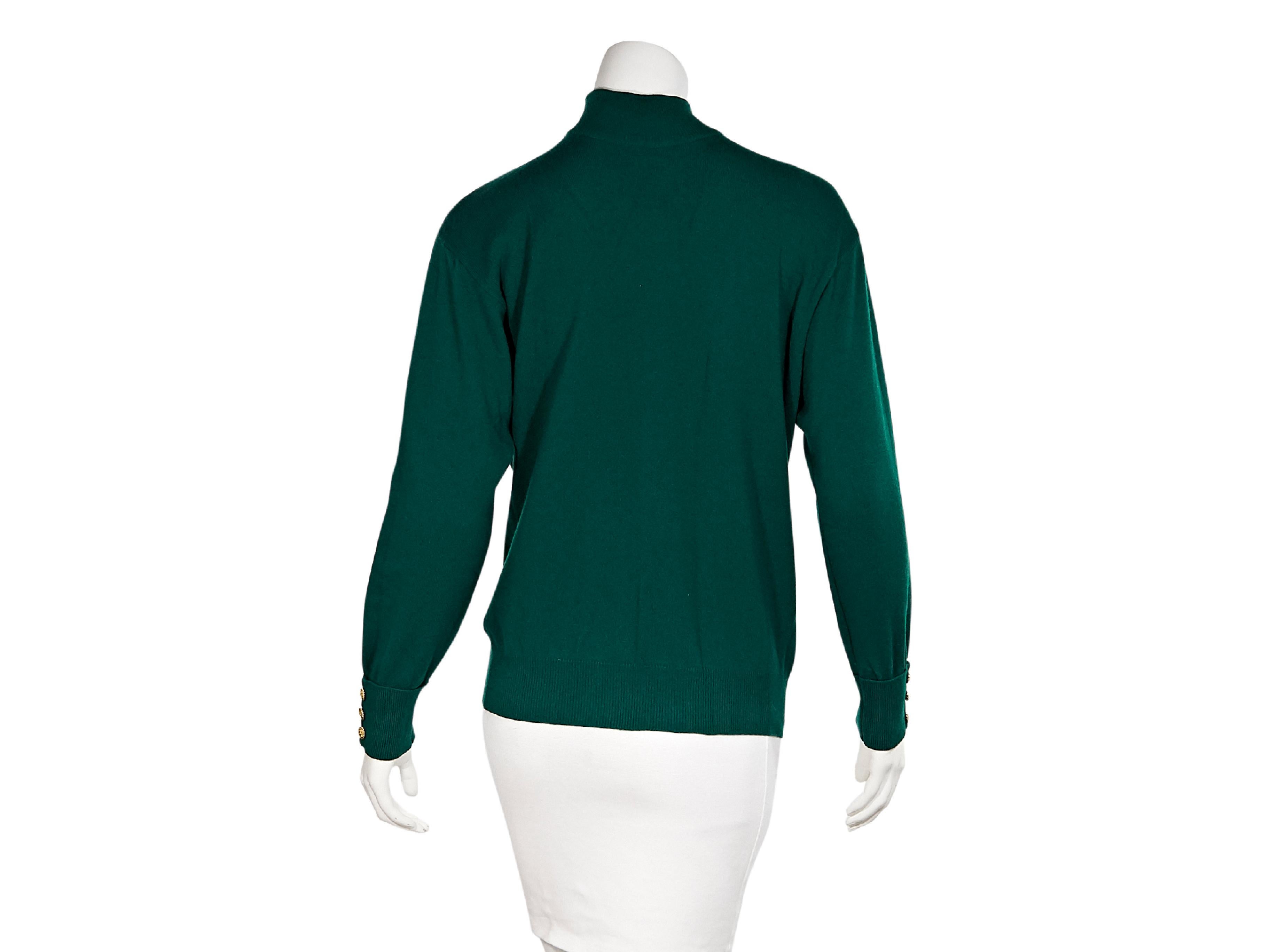 Black Green Vintage Chanel Cashmere Sweater