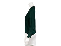 Green Vintage Chanel Silk Blouse