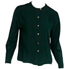 Green Vintage Chanel Silk Blouse