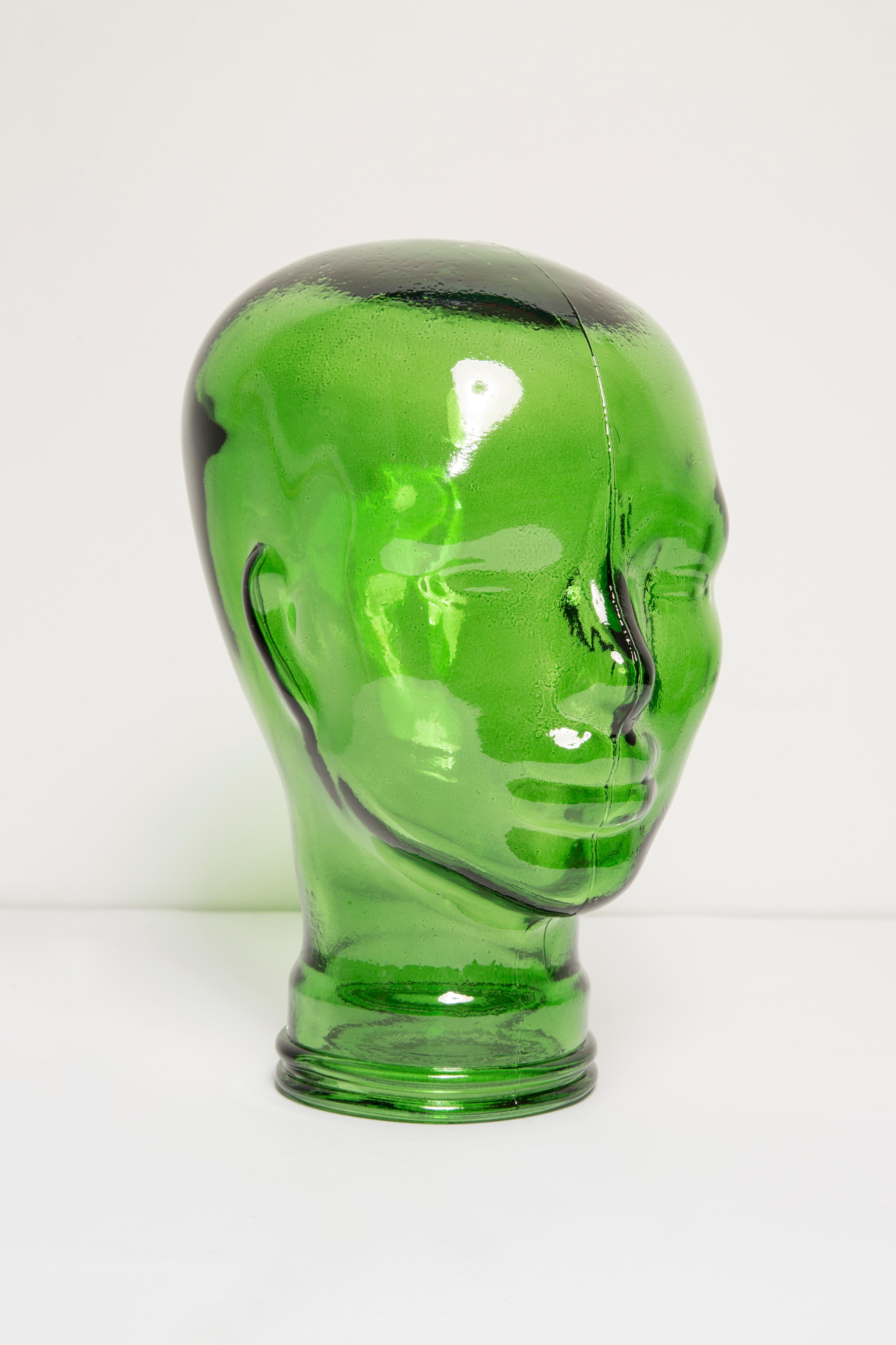green glass mannequin head