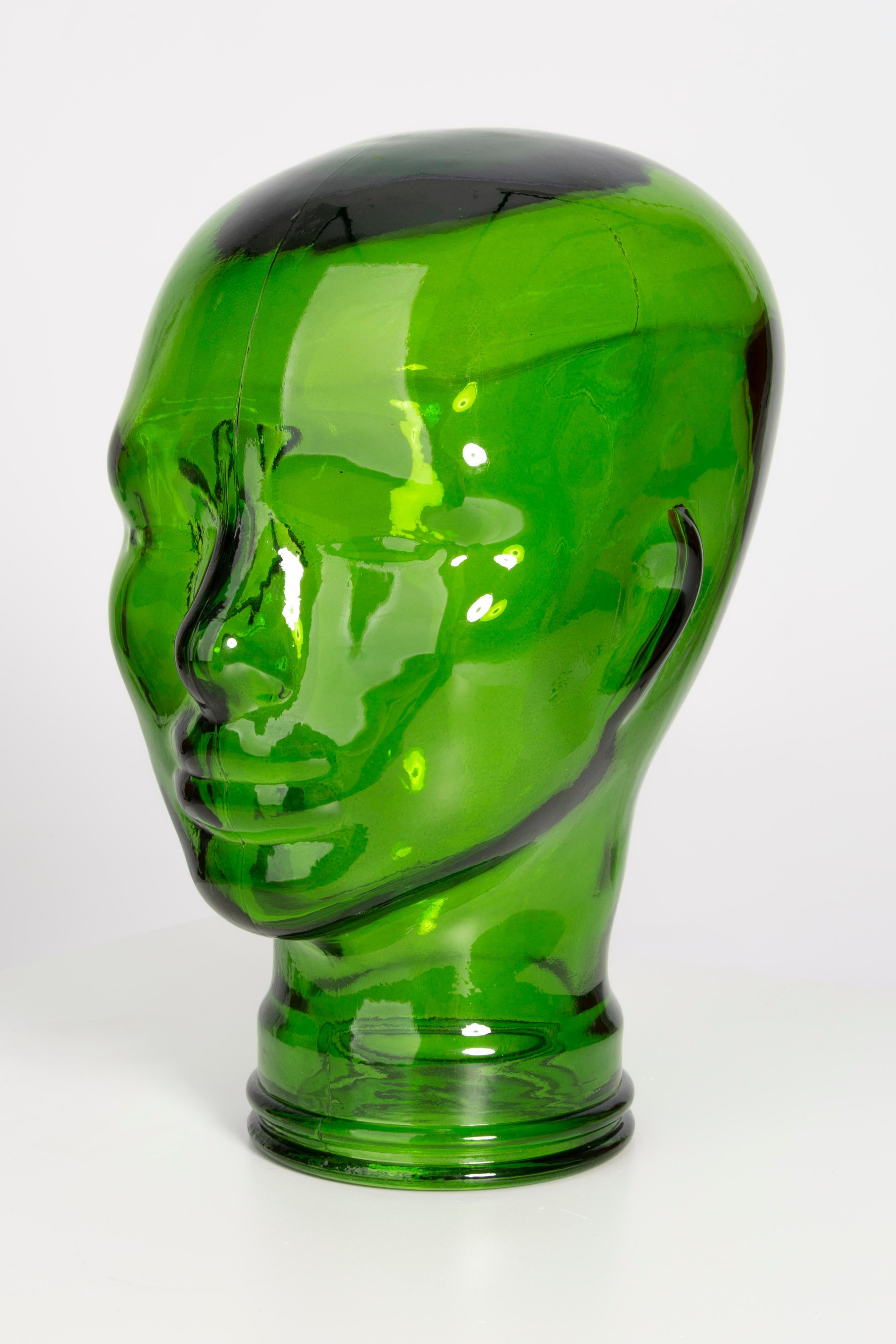 green glass head