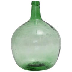 Botella o Recipiente de Vidrio Vintage Verde Damajuana Viresa de los años 70