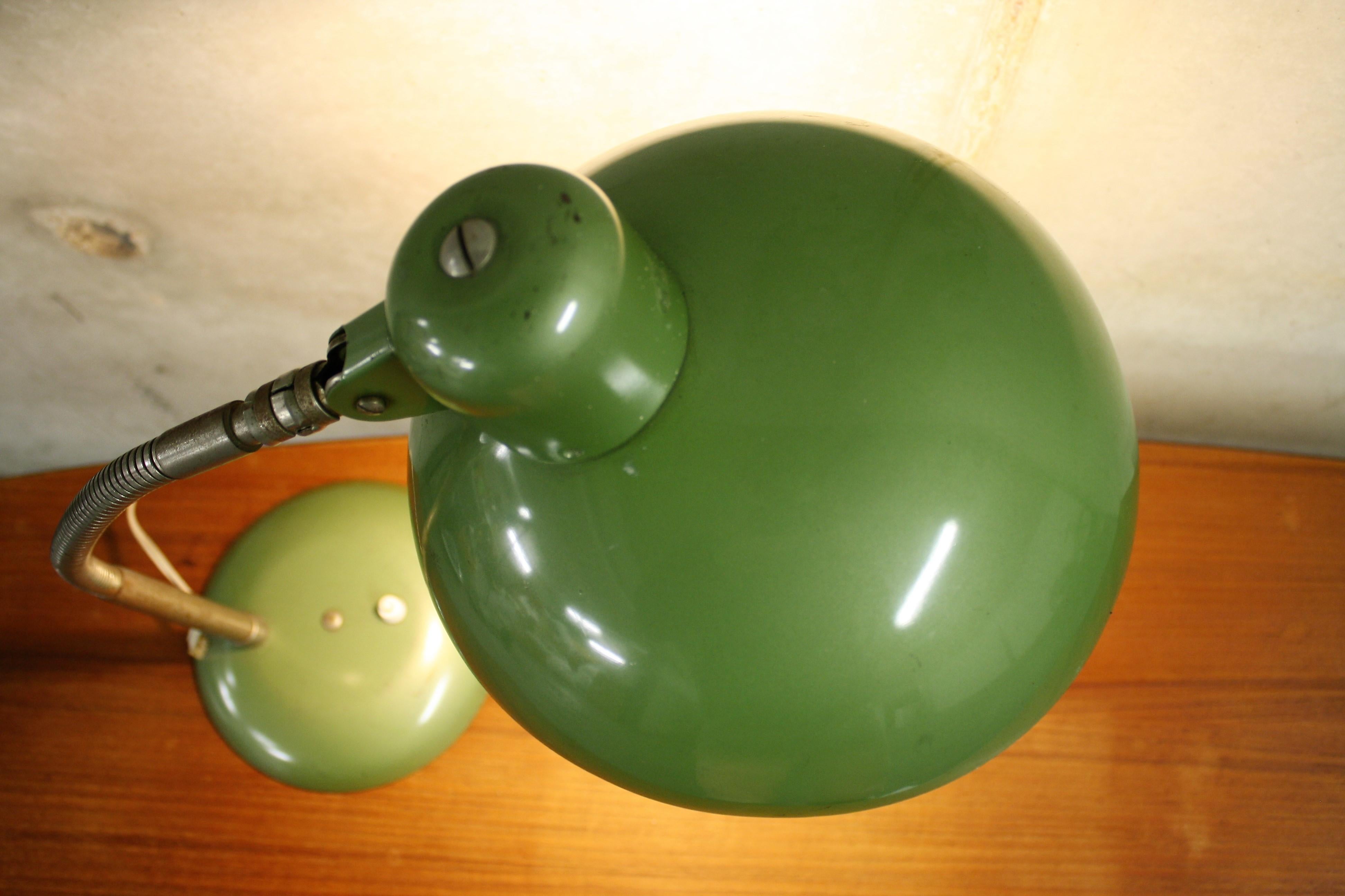 green vintage table lamp