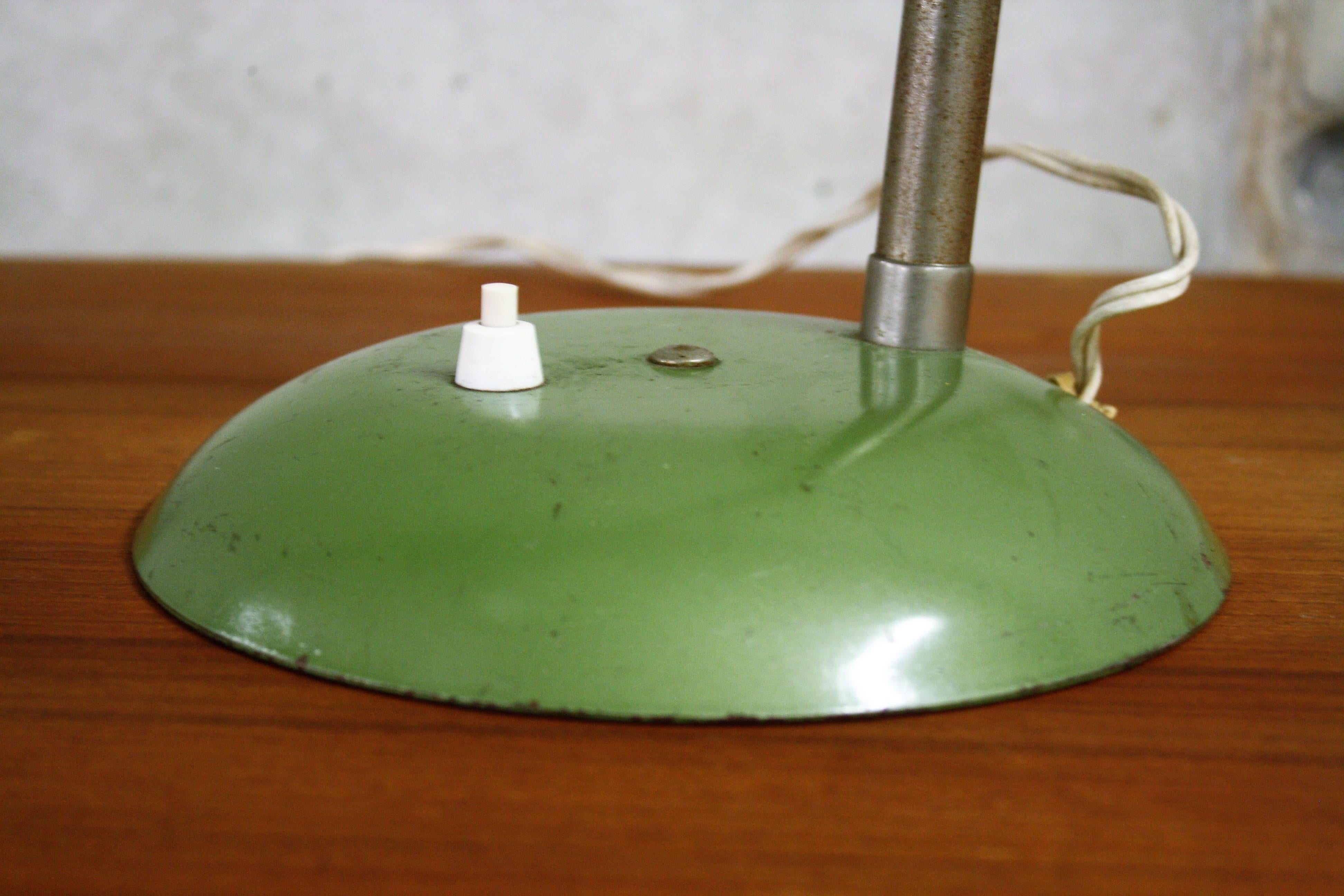 Green Vintage Industrial Bauhaus Desk Lamp by SIS, Germany, 1950s 1