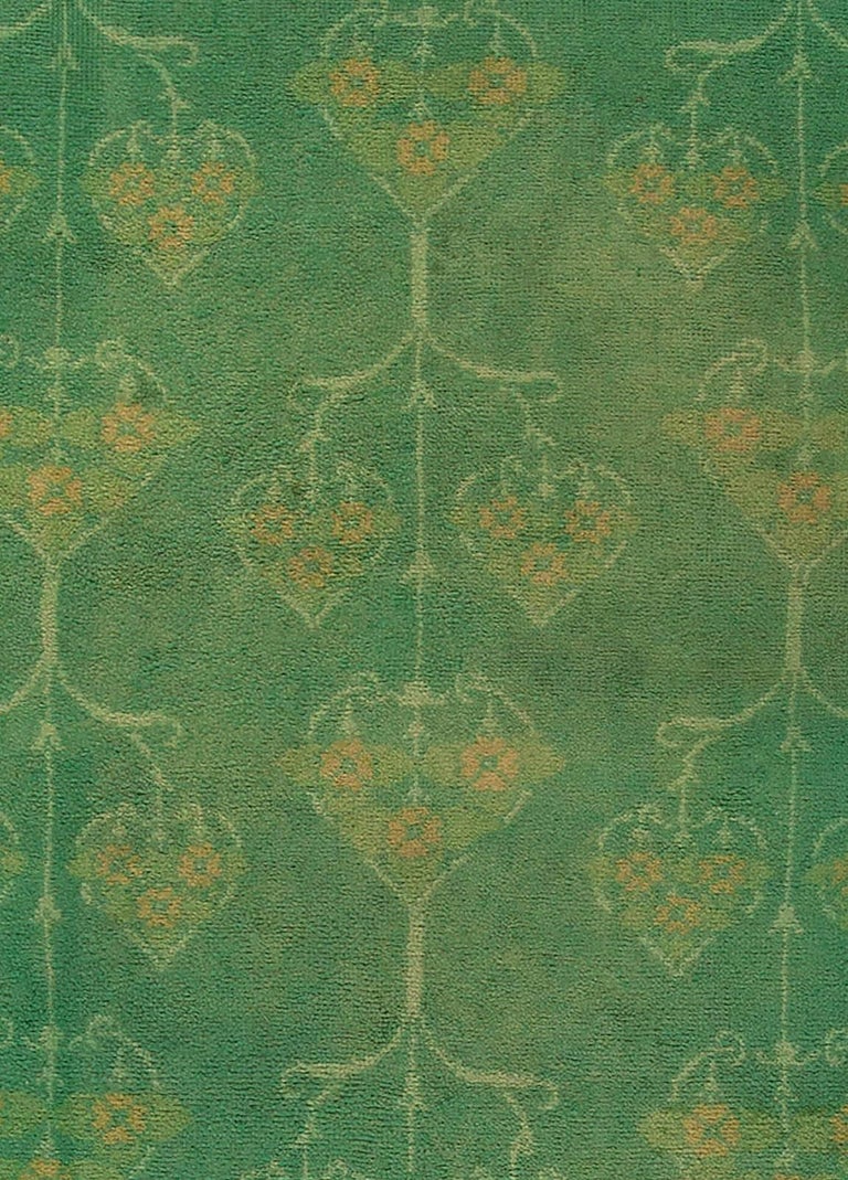 Green Vintage Irish Donegal Rug For Sale at 1stdibs